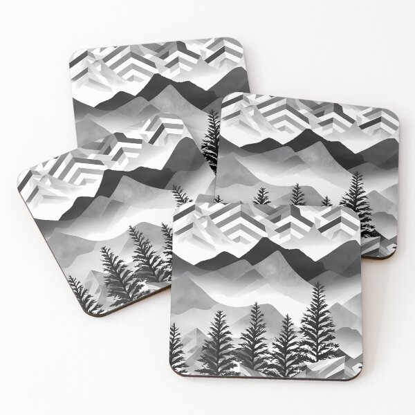 Item preview, Black and White Mountain Trees designed and sold by FrostedPeaks.