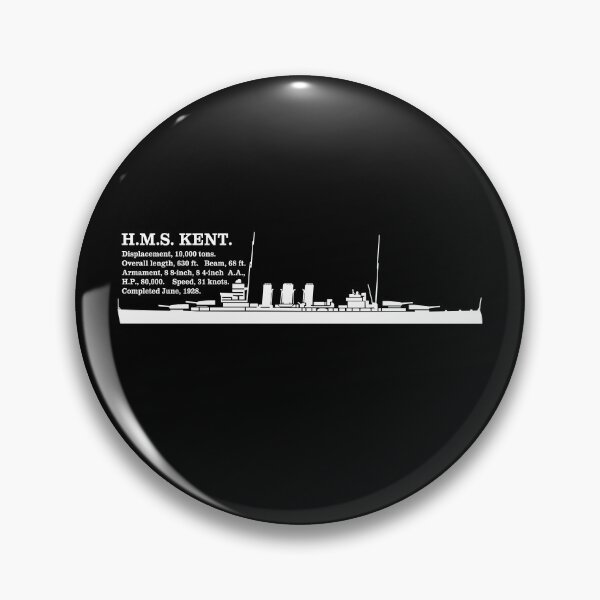 Item preview, HMS Kent British WW2 Heavy Cruiser Infographic Silhouette designed and sold by MilitaryMart.