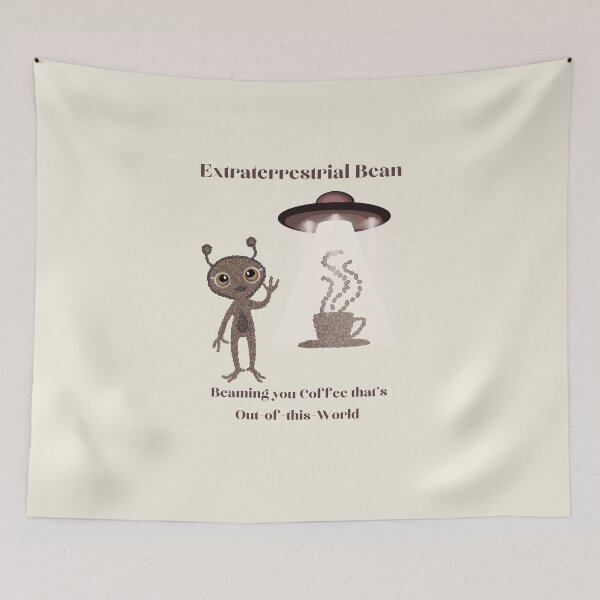 Item preview, Coffee Lovers-Extraterrestrial Bean-Beaming you Coffee that's out of this World-Aliens, UFO, Coffee Beans designed and sold by artcolory.