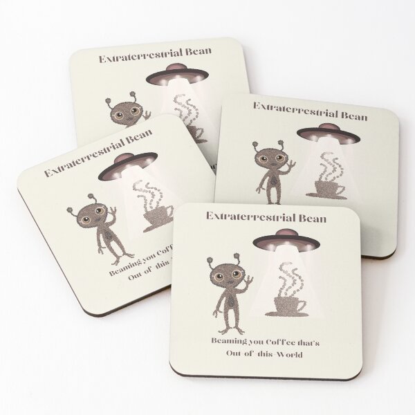 Item preview, Coffee Lovers-Extraterrestrial Bean-Beaming you Coffee that's out of this World-Aliens, UFO, Coffee Beans designed and sold by artcolory.