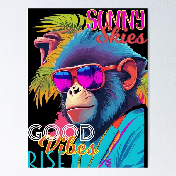 Item preview, Summer Retro Neon Ape Design designed and sold by The Funscape Store.