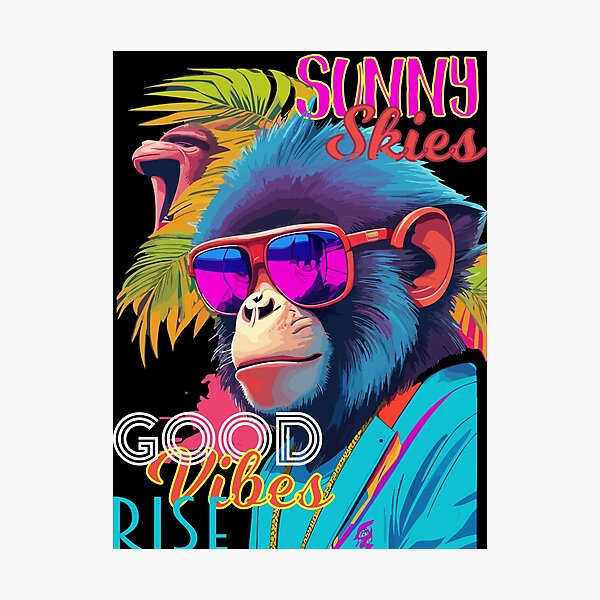 Item preview, Summer Retro Neon Ape Design designed and sold by The Funscape Store.