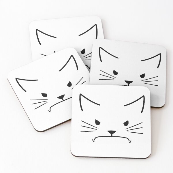 Item preview, cute black and white angry cat designed and sold by Sweetredpepper.