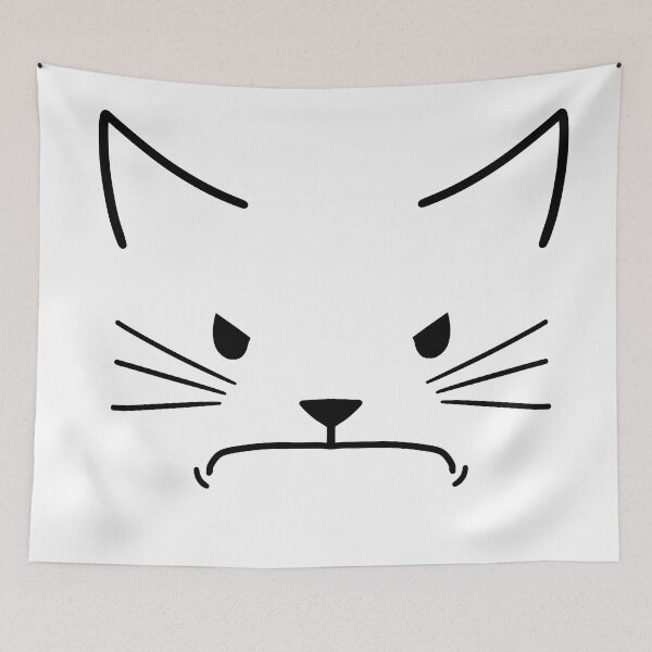Item preview, cute black and white angry cat designed and sold by Sweetredpepper.
