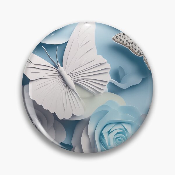 Item preview, 3D Butttterflies and Blue Roses designed and sold by Happy24online.