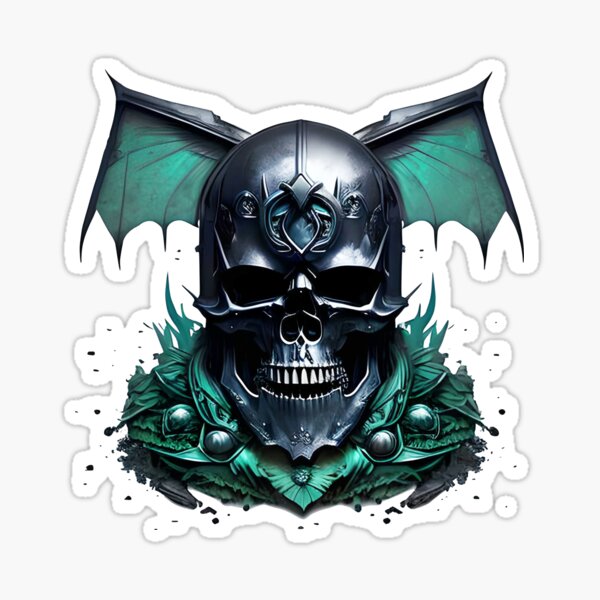 Winged skull warrior mysticism Sticker