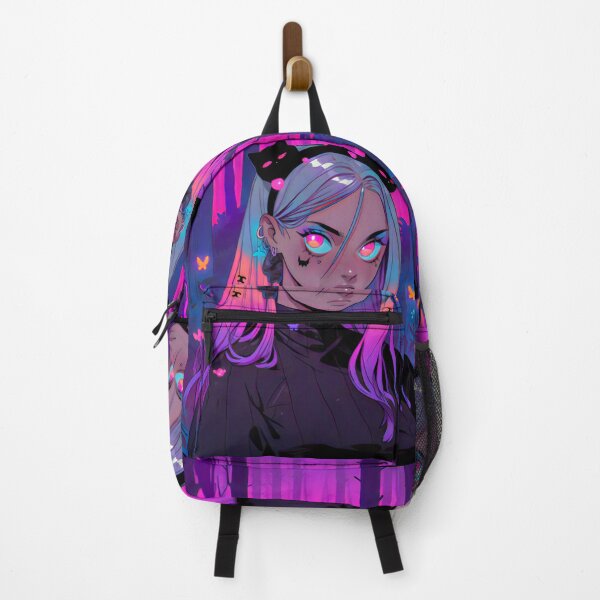 Item preview, Moody Rainbow Kawaii Kitty Goth Girl designed and sold by BoudiccaLondon.