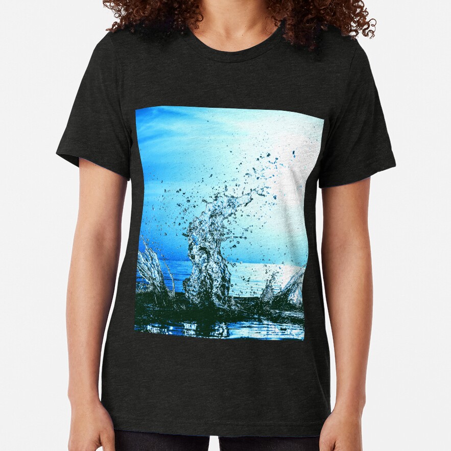 Blue water splash Tri-blend T-Shirt