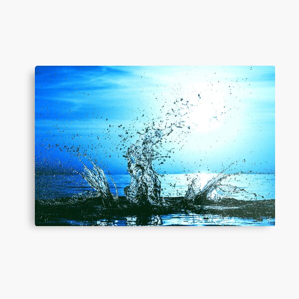 Blue water splash Metal Print