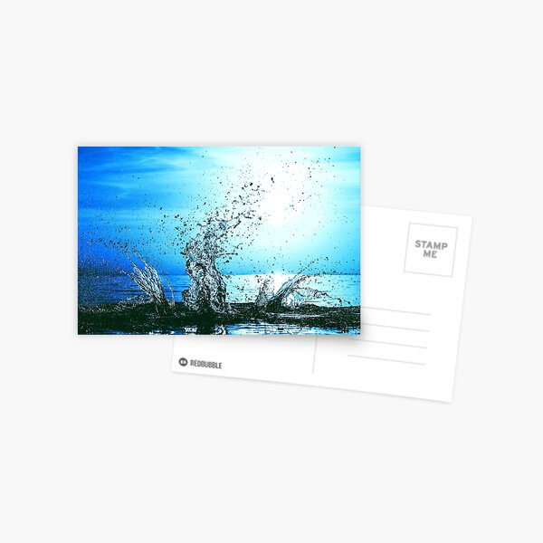 Blue water splash Postcard
