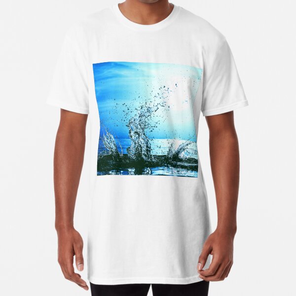Blue water splash Long T-Shirt