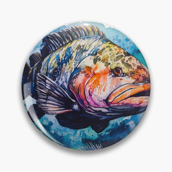 Item preview, Watercolor Atlantic Goliath Grouper designed and sold by OutOfTheBoxArt1.