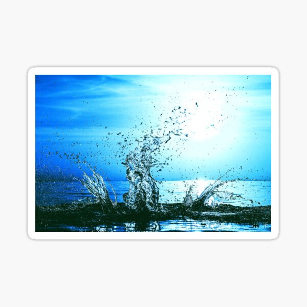 Blue water splash Sticker