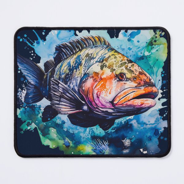 Item preview, Watercolor Atlantic Goliath Grouper designed and sold by OutOfTheBoxArt1.