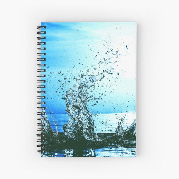 Blue water splash Spiral Notebook