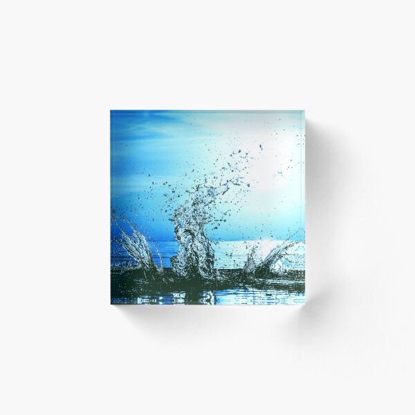 Blue water splash Acrylic Block