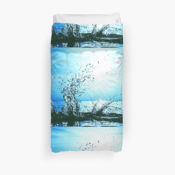 Blue water splash Duvet Cover