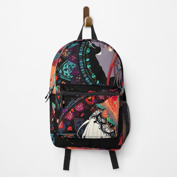 Item preview, Psychedelic Enigma: Anime Girl in Colorful Hat - Gothic Patchwork Illustration designed and sold by Newborninfant.
