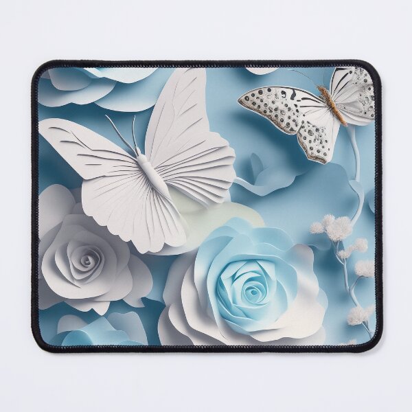 Item preview, 3D Butttterflies and Blue Roses designed and sold by Happy24online.