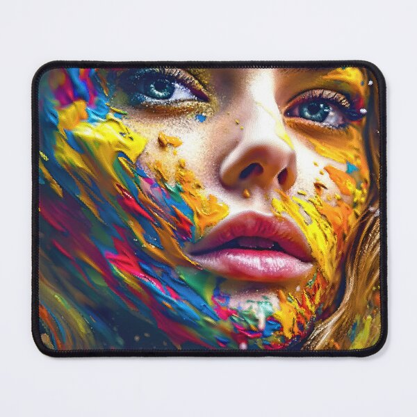 Item preview, Beautiful woman's face a mixture of bright colors. designed and sold by tatkhagata.