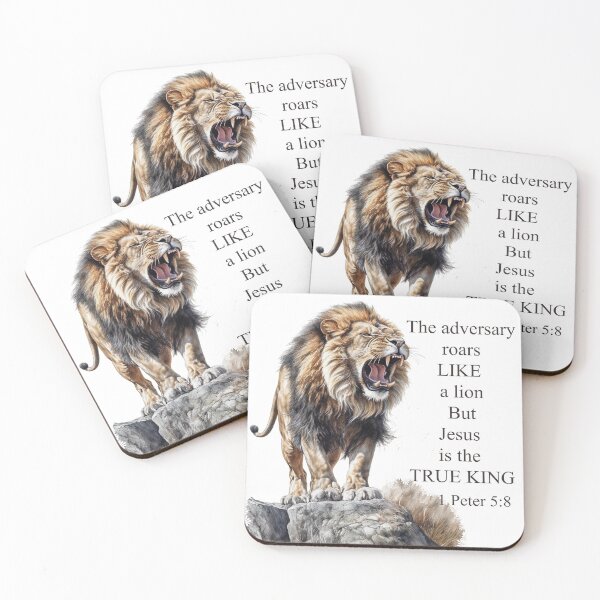 Item preview, The adversary roars like a lion 1 Peter 5:8 designed and sold by WideIsTheGate.