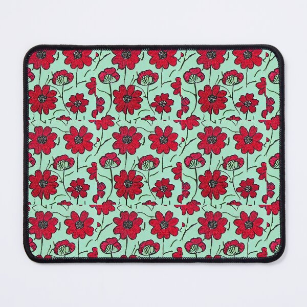 Item preview, Red Flowers on Light Green Background designed and sold by melridger.