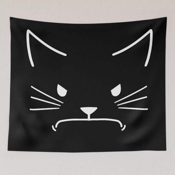 Item preview, cute black and white angry cat designed and sold by Sweetredpepper.