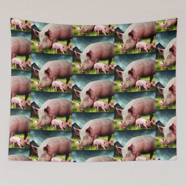 Item preview, Pig portrait designed and sold by Witty-Kids.