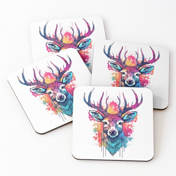 Item preview, shot of a deer on a colorful background designed and sold by StrongSouls.