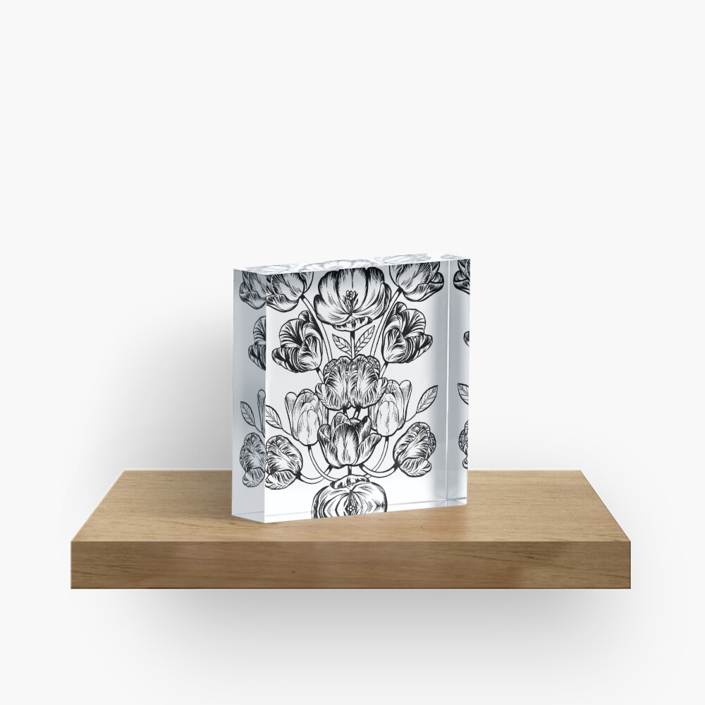 Graphic Botanicals Acrylic Block