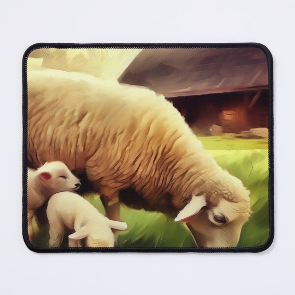 Item preview, Sheep with lambs illustration designed and sold by Witty-Kids.