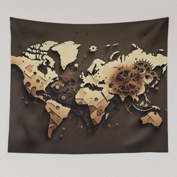 Item preview, World Map Cubic Boundaries designed and sold by Map4U.