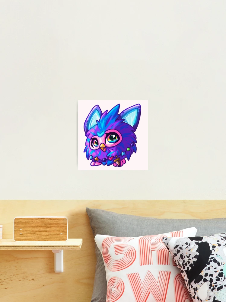 Impression métallique for Sale avec l'œuvre « Furby violet mignon » de  l'artiste AlbaDeWitt