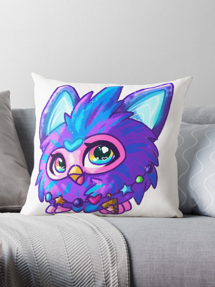 Goth Furby Throw Pillow by chiara LB art