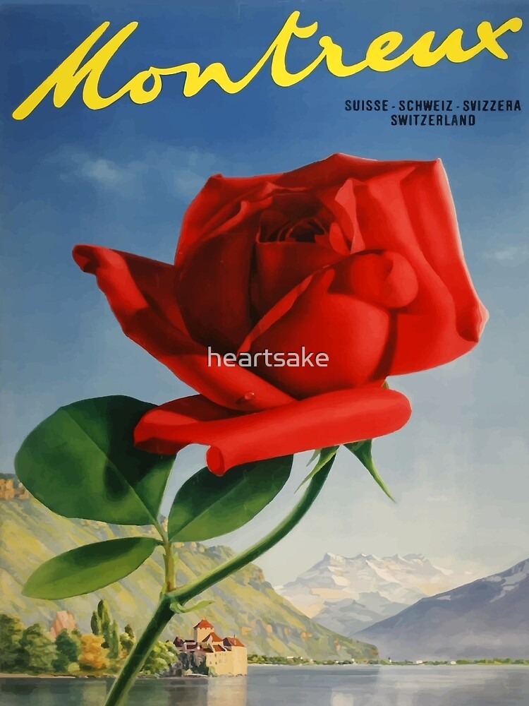 Thumbnail 3 of 3, Poster, Vintage Travel Poster Montreux Switzerland designed and sold by heartsake.