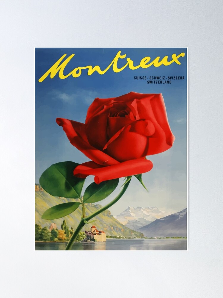 Thumbnail 2 of 3, Poster, Vintage Travel Poster Montreux Switzerland designed and sold by heartsake.