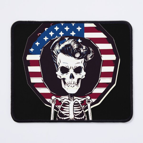 Artikelvorschau, Lustiges Retro-Patriotisches Rockabilly-Skelett entworfen und verkauft von gobblegum.