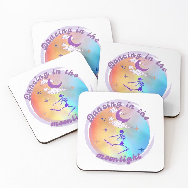 Item preview, Dancing in the moonlight, skeleton dancing, watercolors designed and sold by DESIGNSkt.