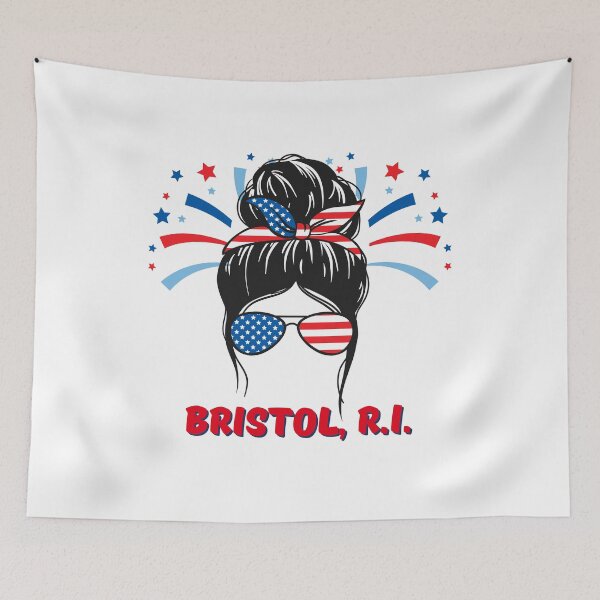 Item preview, Red White and Blue Bristol, RI Patriotic Girl  designed and sold by DigitalLuckyCat.