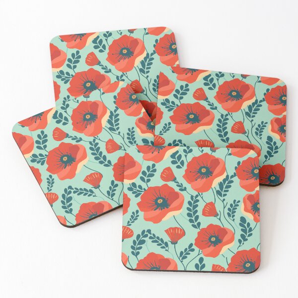 Item preview, Red poppies pattern designed and sold by enipra.