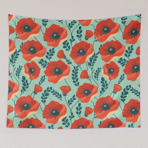 Item preview, Red poppies pattern designed and sold by enipra.