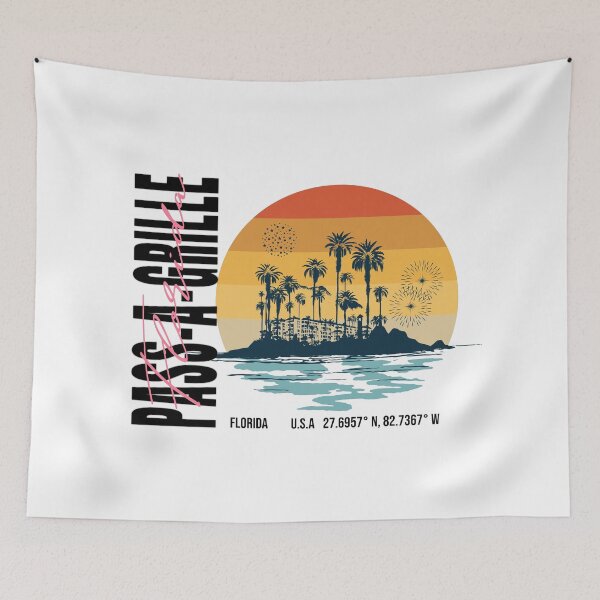 Artikelvorschau, Coole Retro-Sunset-Strand-Grafik – Pass-A-Grille Beach entworfen und verkauft von CrystalJet.