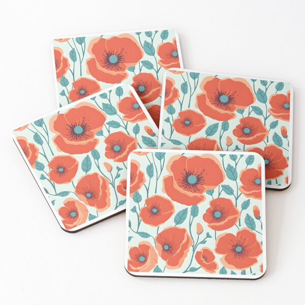 Item preview, Red poppies pattern designed and sold by enipra.