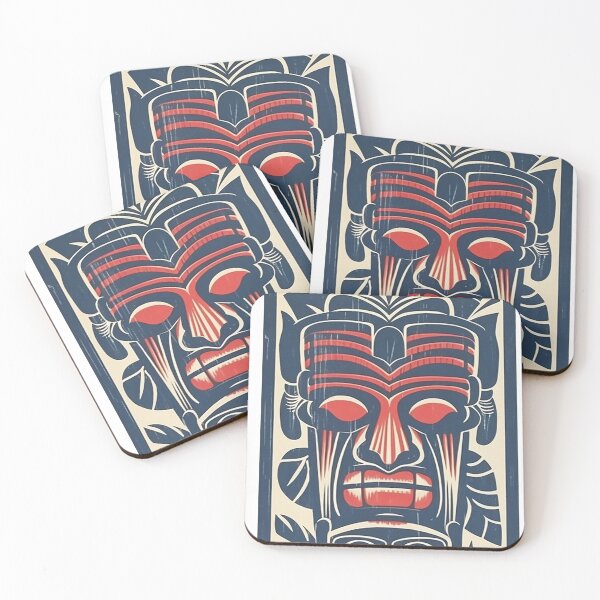 Item preview, Tiki Woodcut designed and sold by Kona Cat Creationz.