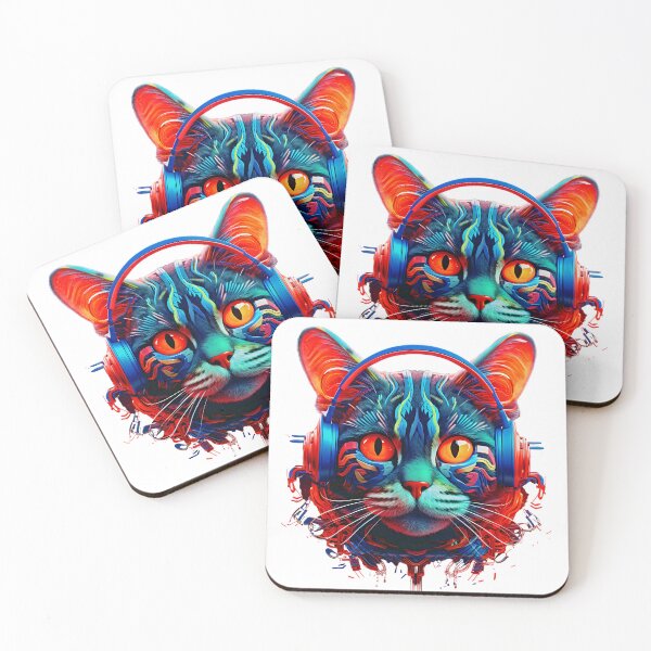 Item preview, Cybernetic Cat wearing Headphones | Cyborg Cat designed and sold by CoolHippoQuotes.