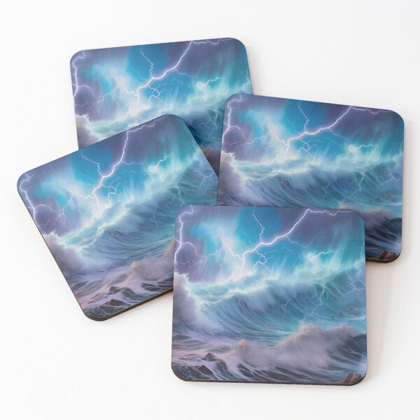 Item preview, Bright lightning in a raging sea. A strong storm in the ocean.  designed and sold by tatkhagata.