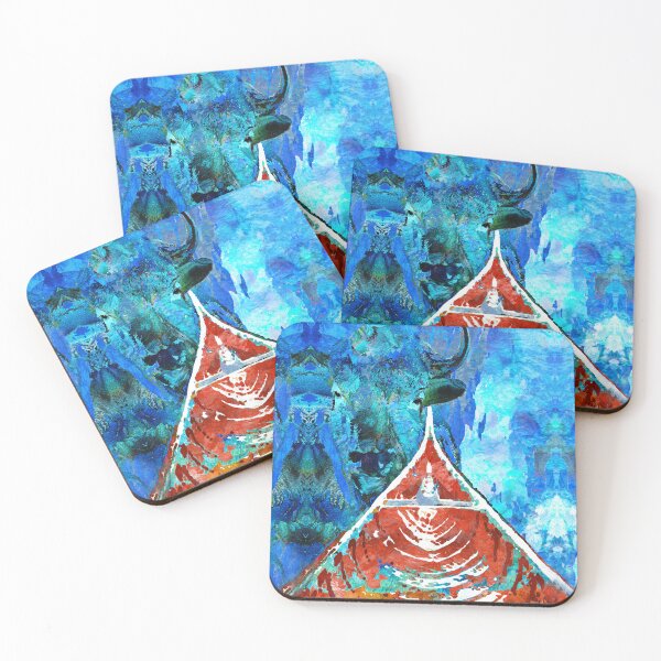 Item preview, Sacred Spirit Red Canoe Buffalo Bison Art designed and sold by Sharon Cummings Art.