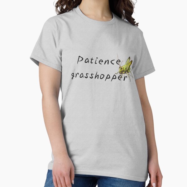 Vista previa del artículo con la obra «Paciencia, saltamontes», diseñado y vendido por Jabuticabaeyes.