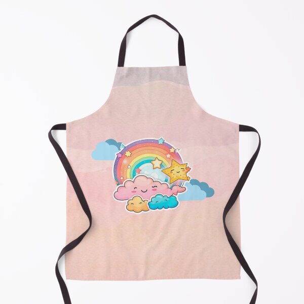 Item preview, Happy rainbow and clouds on a pink sky in kawaii style. designed and sold by Dulf.