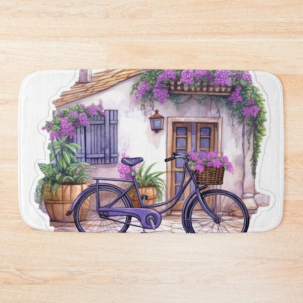 Item preview, Purple bicycle stands in flowers  designed and sold by abmkf.